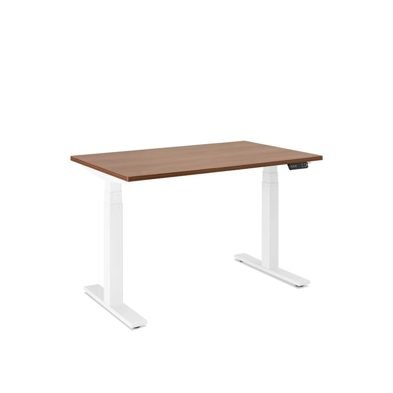 Series L Adjustable Height Single Desk, Walnut, 47", White Legs - Image 2