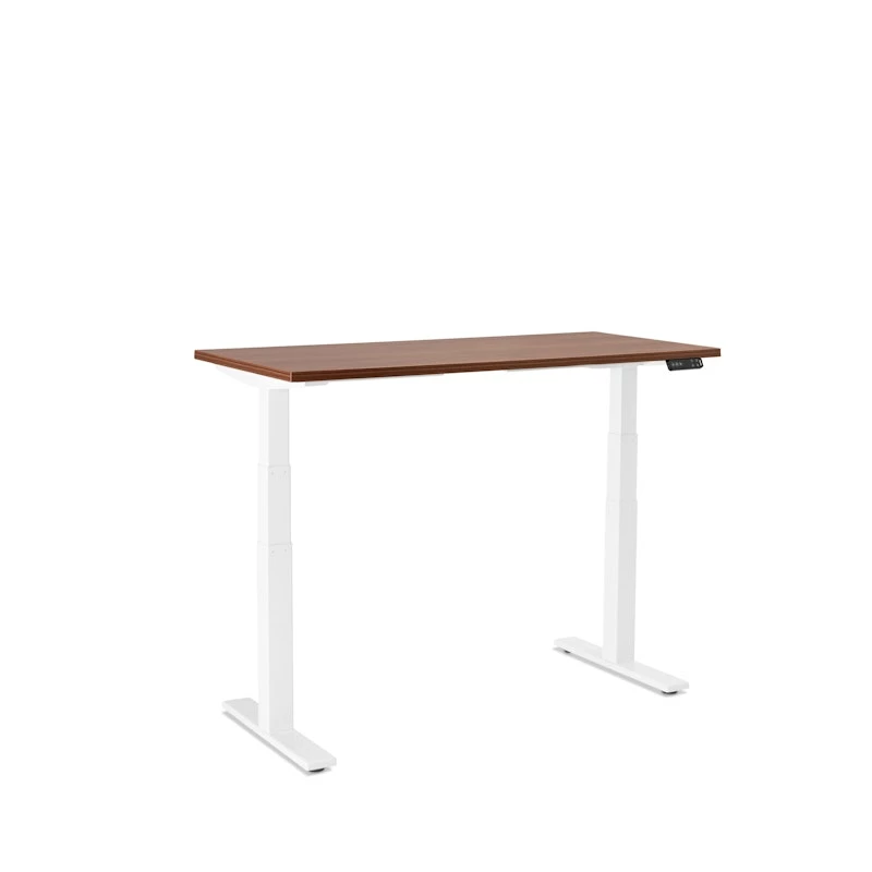 Series L Adjustable Height Single Desk, Walnut, 47", White Legs - Image 4