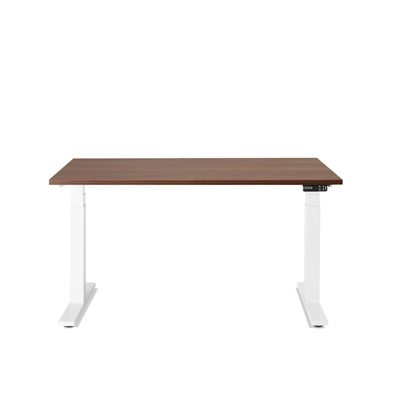 Series L Adjustable Height Single Desk, Walnut, 47", White Legs - Image 5