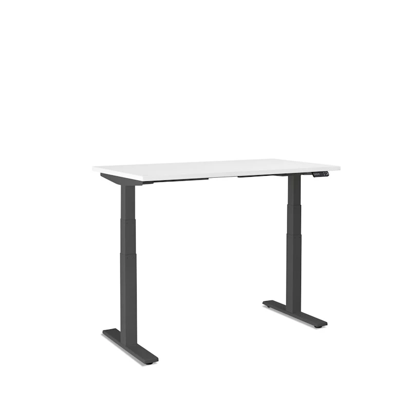 Series L Adjustable Height Single Desk, White, 47", Charcoal Legs - Image 3