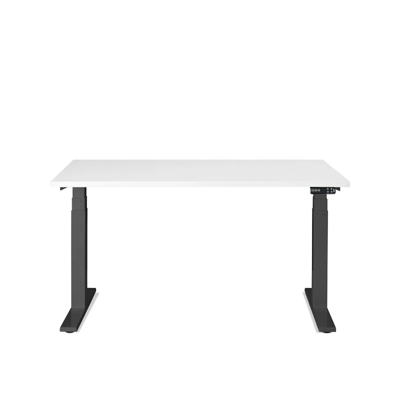 Series L Adjustable Height Single Desk, White, 47", Charcoal Legs - Image 4
