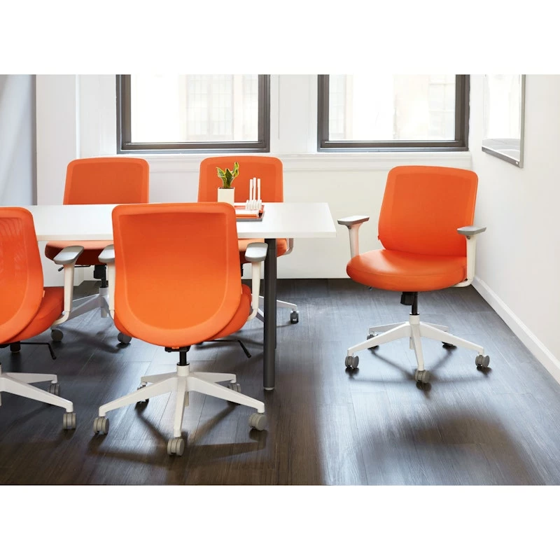 Orange Max Task Chair, Mid Back, White Frame - Image 2