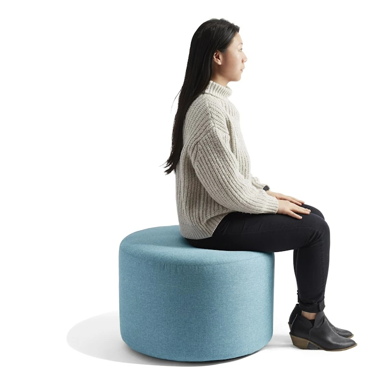 Blue Block Party Lounge Round Ottoman, 24" - Image 5