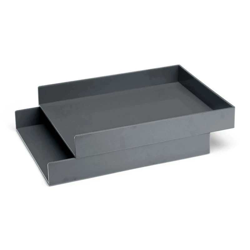 Dark Gray Letter Trays, Set Of 2