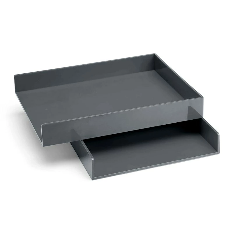 Dark Gray Letter Trays, Set Of 2 - Image 3