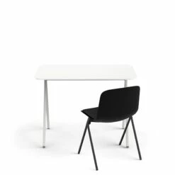 White Key Desk, 40" + Black Key Side Chair Set
