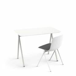 White Key Desk, 40" + White Key Side Chair Set