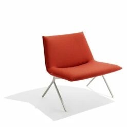 Brick Meredith Lounge Chair, Nickel Frame