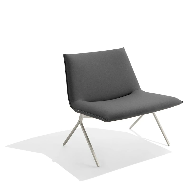 Dark Gray Meredith Lounge Chair, Nickel Frame - Image 5