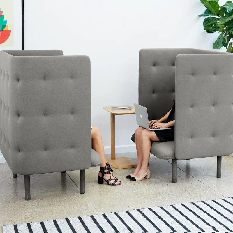 Brick + Gray QT Privacy Lounge Chair - Image 9