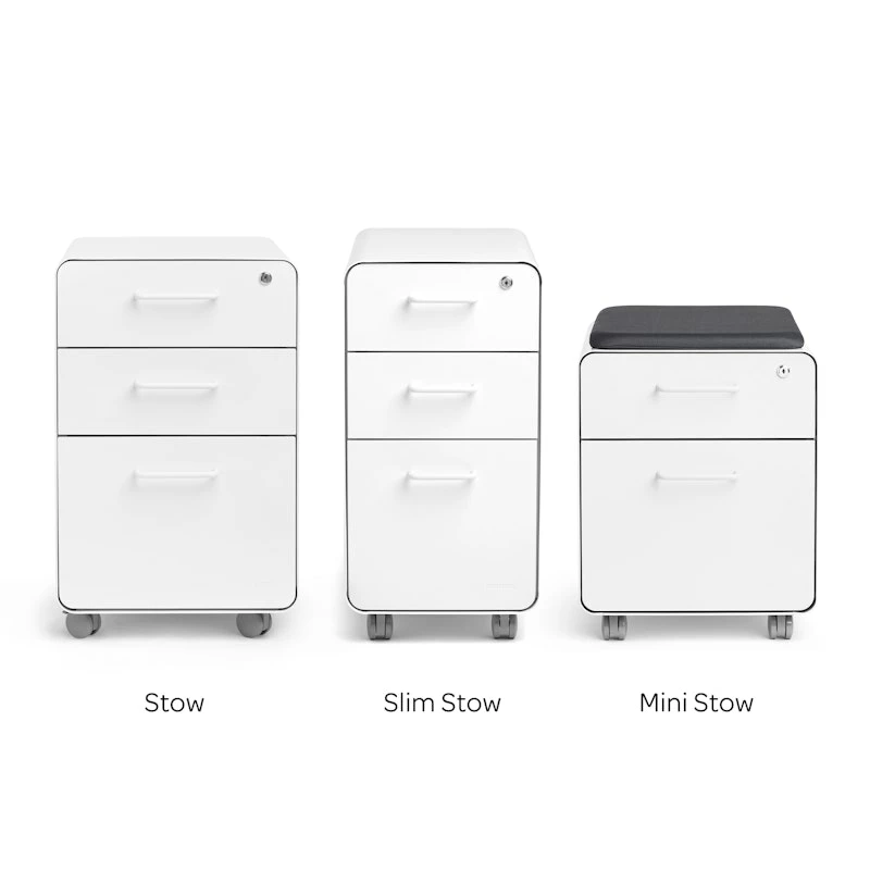 White Stow 2-Drawer File Cabinet, Rolling - Image 2