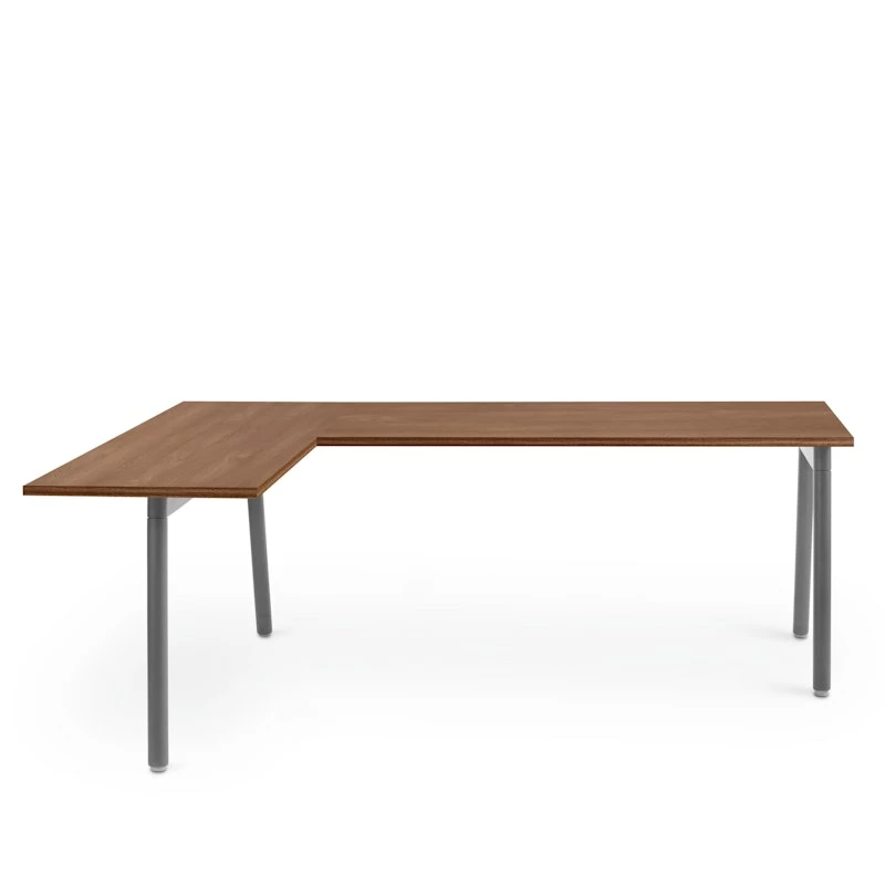 Series A Corner Desk, Walnut With Charcoal Base, Left Handed - Image 3