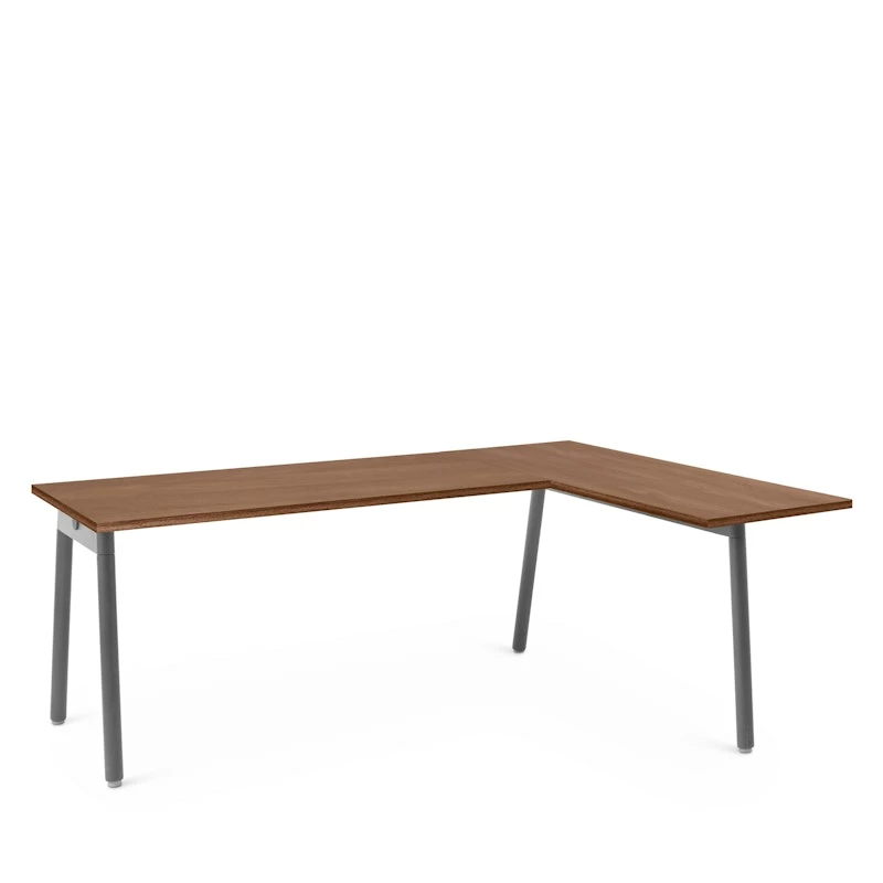 Series A Corner Desk, Walnut With Charcoal Base, Right Handed - Image 4