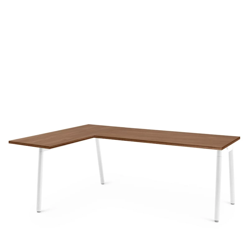 Series A Corner Desk, Walnut With White Base, Left Handed - Image 3