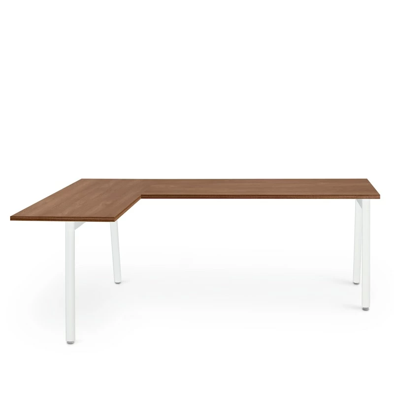 Series A Corner Desk, Walnut With White Base, Left Handed - Image 4