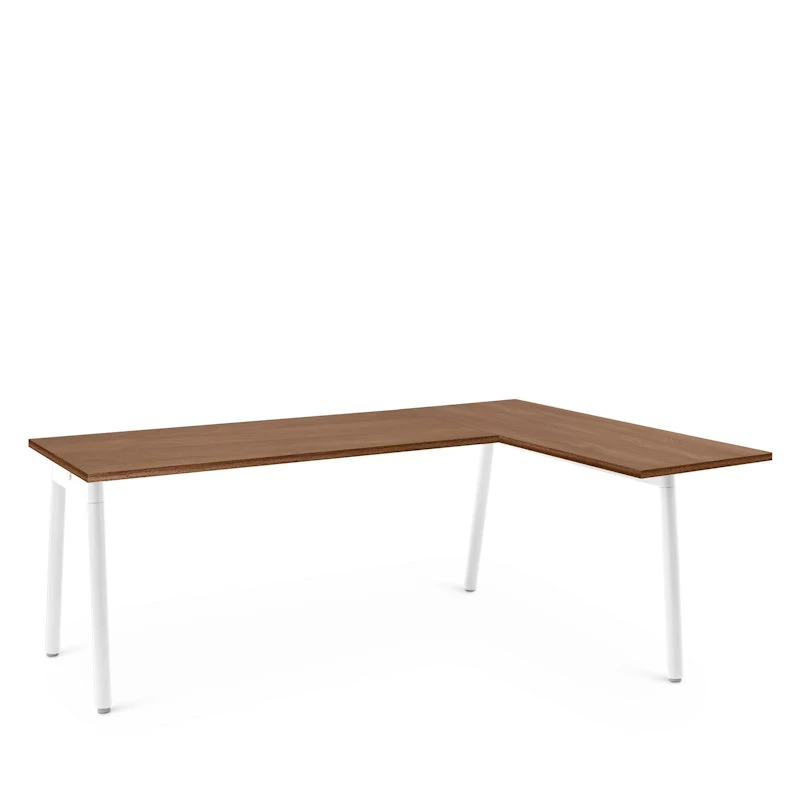 Series A Corner Desk, Walnut With White Base, Right Handed - Image 2