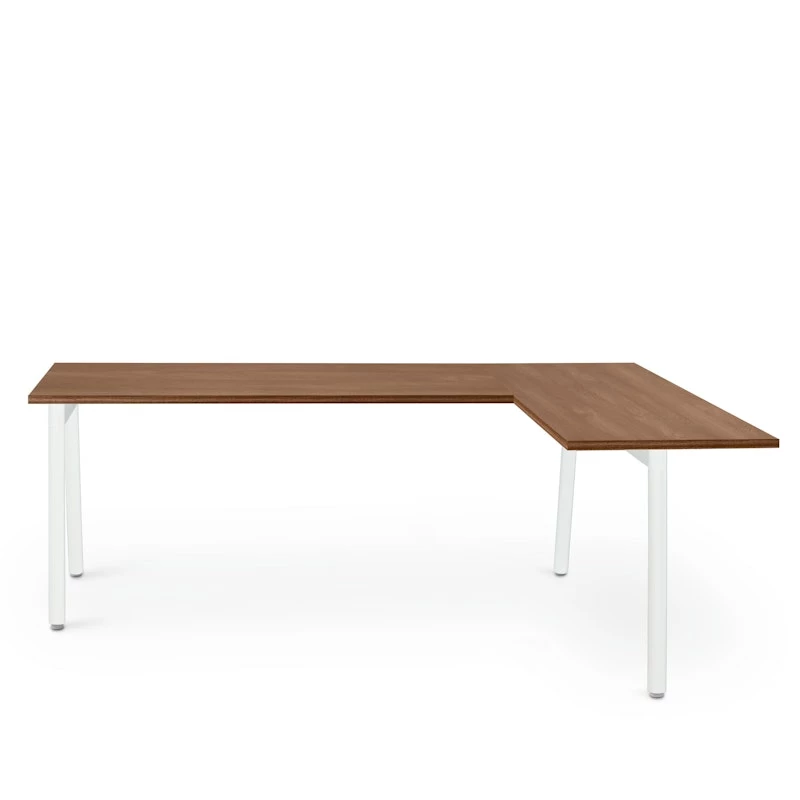 Series A Corner Desk, Walnut With White Base, Right Handed - Image 3