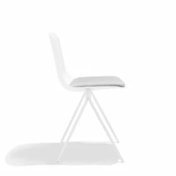 White Key Side Chair With Gray Seat Pad
