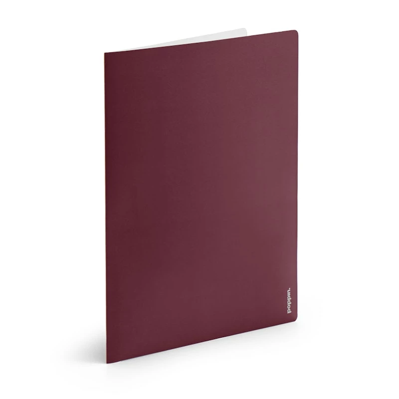 Wine + Light Gray 2-Pocket Poly Folder - Image 4
