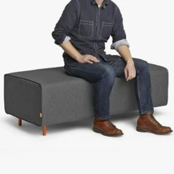 Dark Gray Block Party Lounge Bench