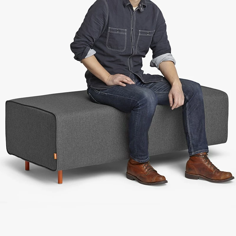Dark Gray Block Party Lounge Bench