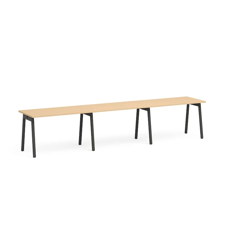 Series A Single Desk For 3, Natural Oak, 47", Charcoal Legs - Image 4