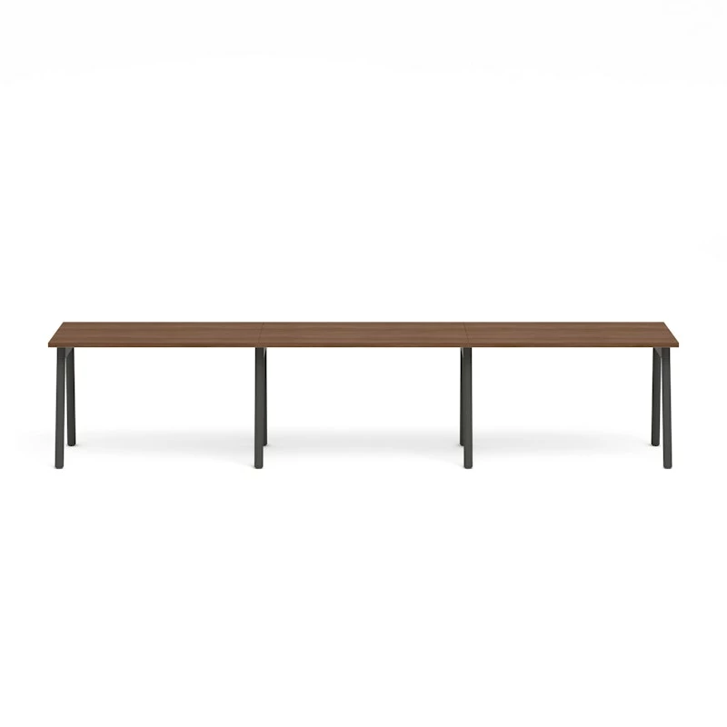 Series A Single Desk For 3, Walnut, 47", Charcoal Legs - Image 3