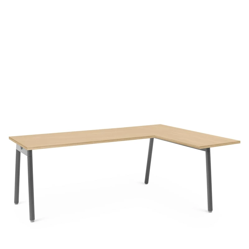Series A Corner Desk, Natural Oak With Charcoal Base, Right Handed - Image 2
