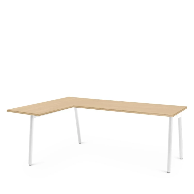Series A Corner Desk, Natural Oak With White Base, Left Handed - Image 2